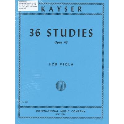 MSOVI130 輸入 36の練習曲・Op.43（ハインリック・アーンスト・カイザー）（ヴィオラ）【36StudiesOpus43 ／ ミュージックエイト