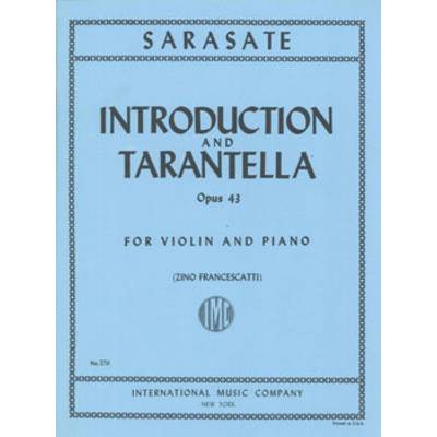 サラサーテ : 序奏とタランテラ Op.43/フランチェスカッティ編 ／ インターナショナル・ミュージック社