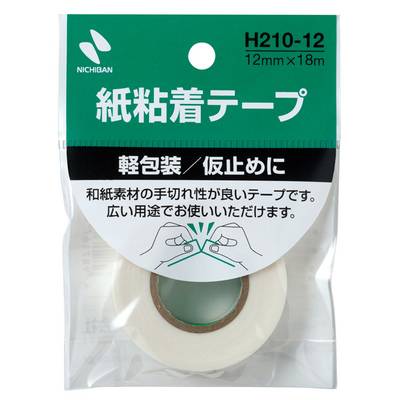 HY1225−01 ニチバン 紙粘着テープ 白 12mm ／ 株式会社　細村【ネコポス不可】