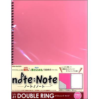 NN31 ノート・ノート【ダブルリング・タイプ】（ピンク） ／ ミュージックエイト【ネコポス不可】